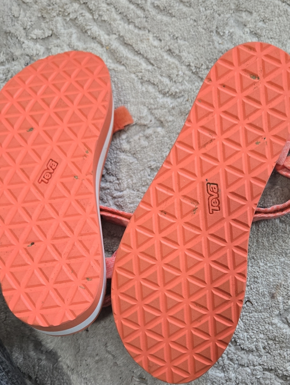 Teva Coral Orange Strappy Platform Sandals Size 11 - Picture 8 of 8